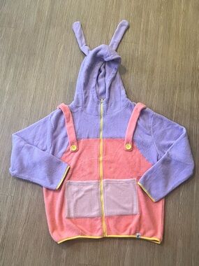 TADC Fluffy Jax Lavender & Pink Bunny-Ear Hooded Zip-Up Jacket